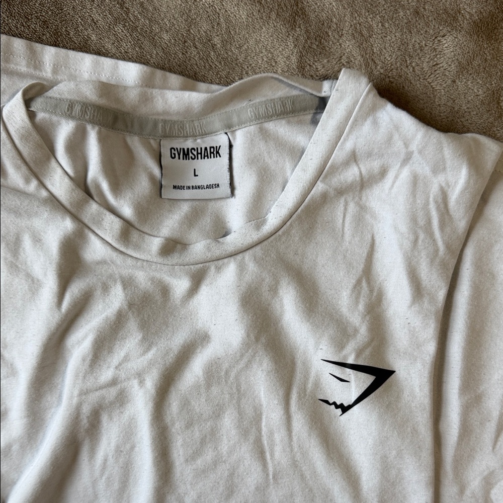 Gymshark White Men’s Muscle Tank Top with Small Black Logo - Picture 3 of 3